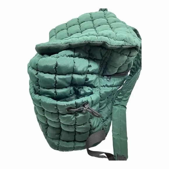 Brand New Free People FP Movement Quilted Carryall Backpack - Fuji Jade Green - Picture 4 of 10